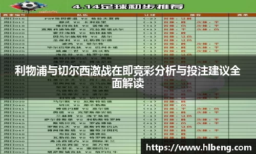 利物浦与切尔西激战在即竞彩分析与投注建议全面解读